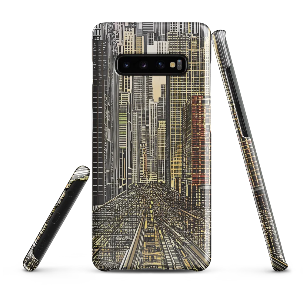 Urban Symphony: The Golden Grid | Phone Case |  S10 Plus | Snap Case | Glossy