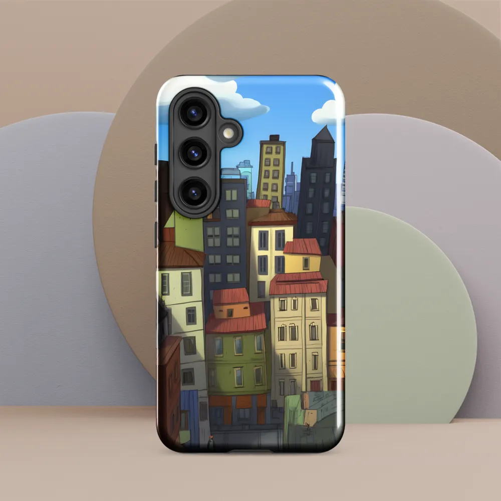 Urban Symphony: A Colorful Cityscape | Phone Case |  S24 | Tough Case | Glossy