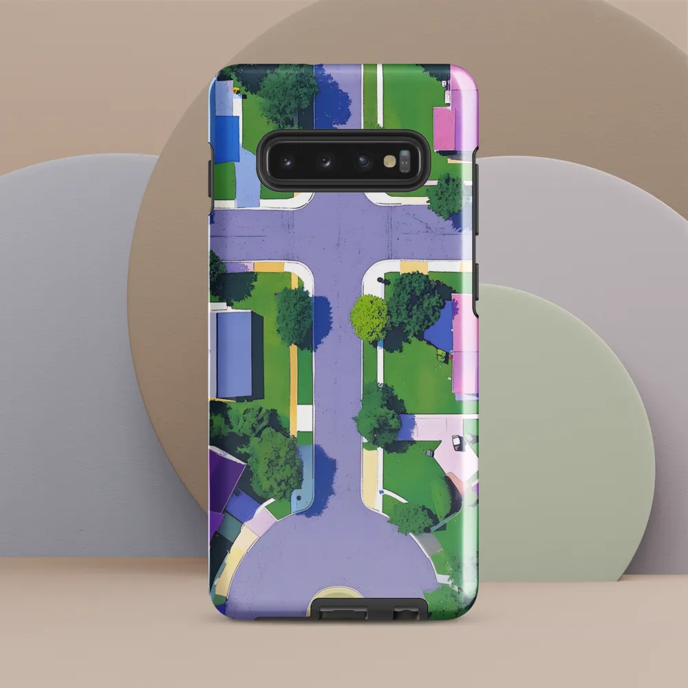 Aerial Harmony: Suburban Crossroads | Phone Case |  S10 Plus | Tough Case | Glossy