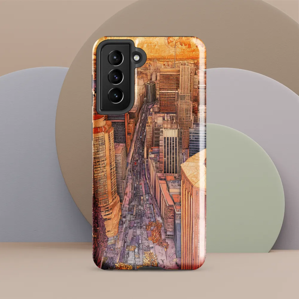 Mosaic Cityscape at Dusk