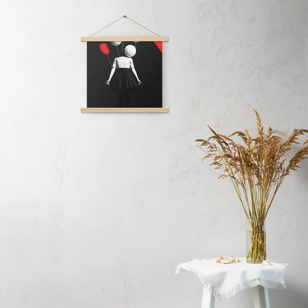Suspended in Mystery | Poster With Oak Wood Hanger | 14″×14″