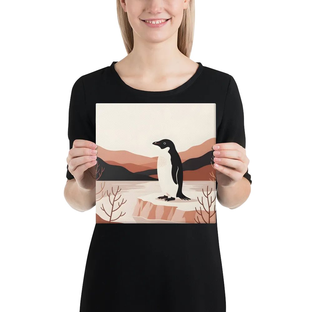 Penguin on Ice Floe 
 Canvas | 10″x 10″