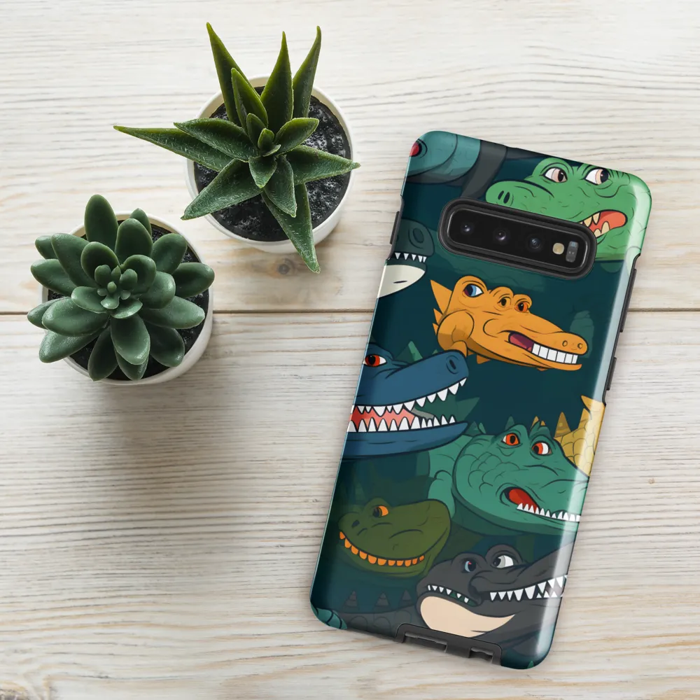 Cheerful Crocodilian Parade | Phone Case |  S10 Plus | Tough Case | Glossy