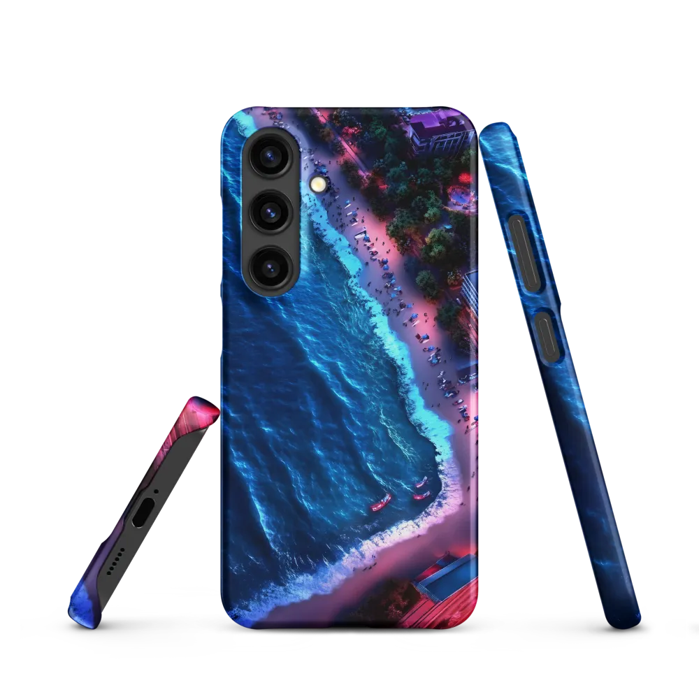 Twilight Reflections: A Serene Beach Aerial | Phone Case |  S24 | Snap Case | Matte