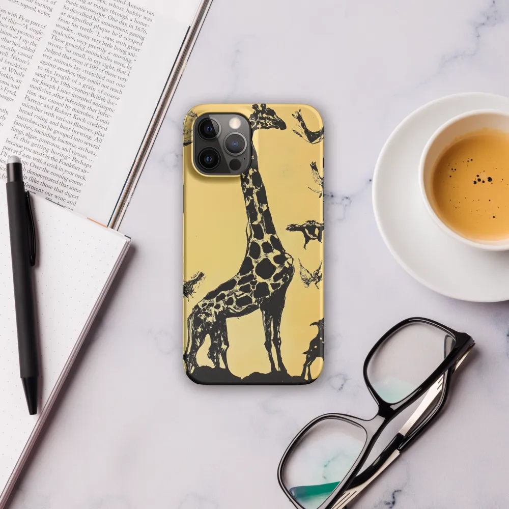 Whimsical Harmony of Giraffe and Birds