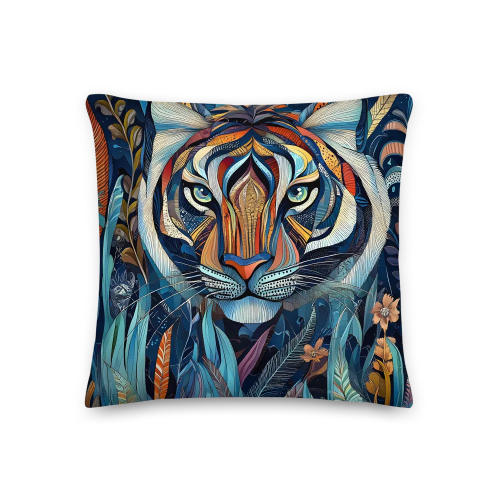 Ornamental Tiger in Teal and Orange