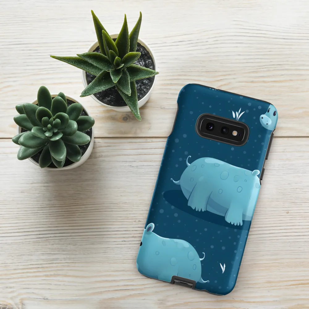 Whimsical Hippo Play | Phone Case |  S10e | Tough Case | Matte
