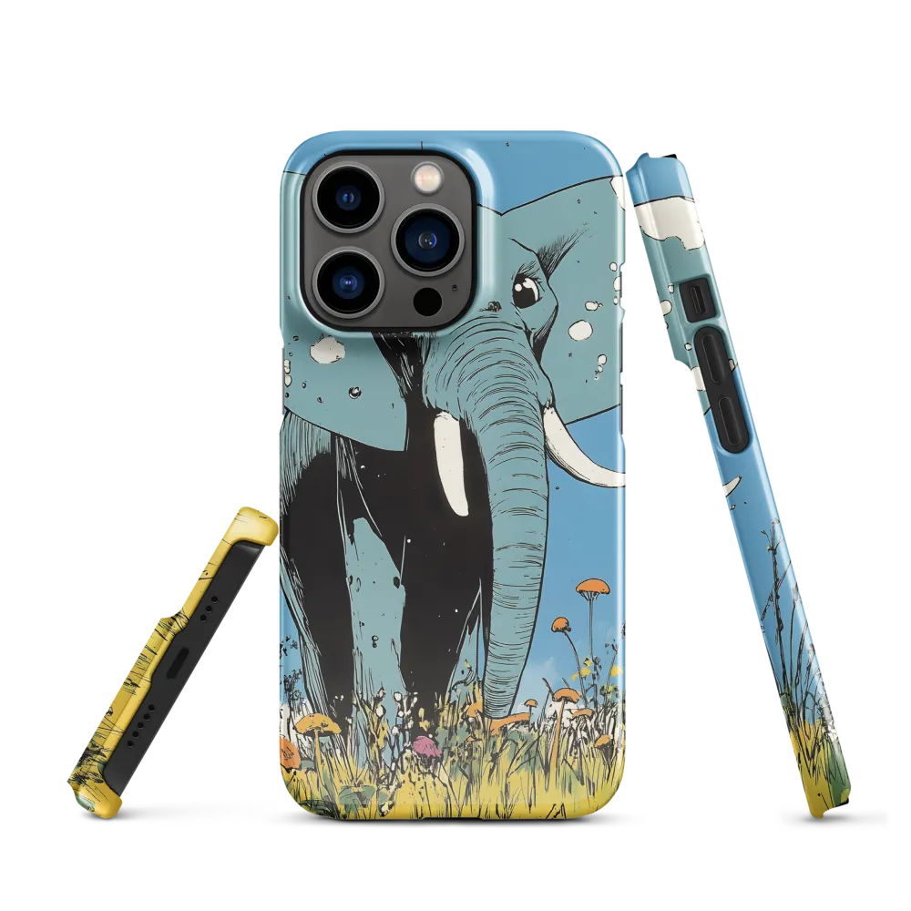 Whimsical Blue Elephant in Bloom
