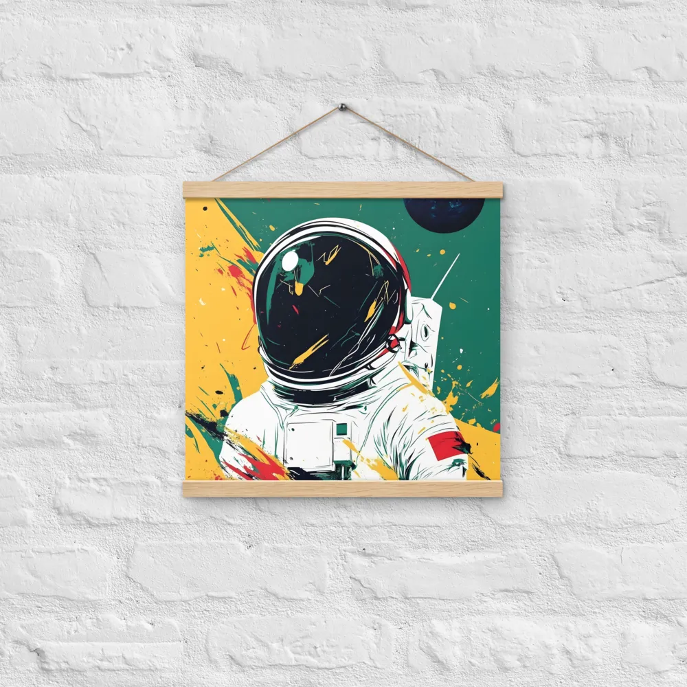 Galactic Explorer: A Modern Odyssey | Poster With Oak Wood Hanger | 16″×16″