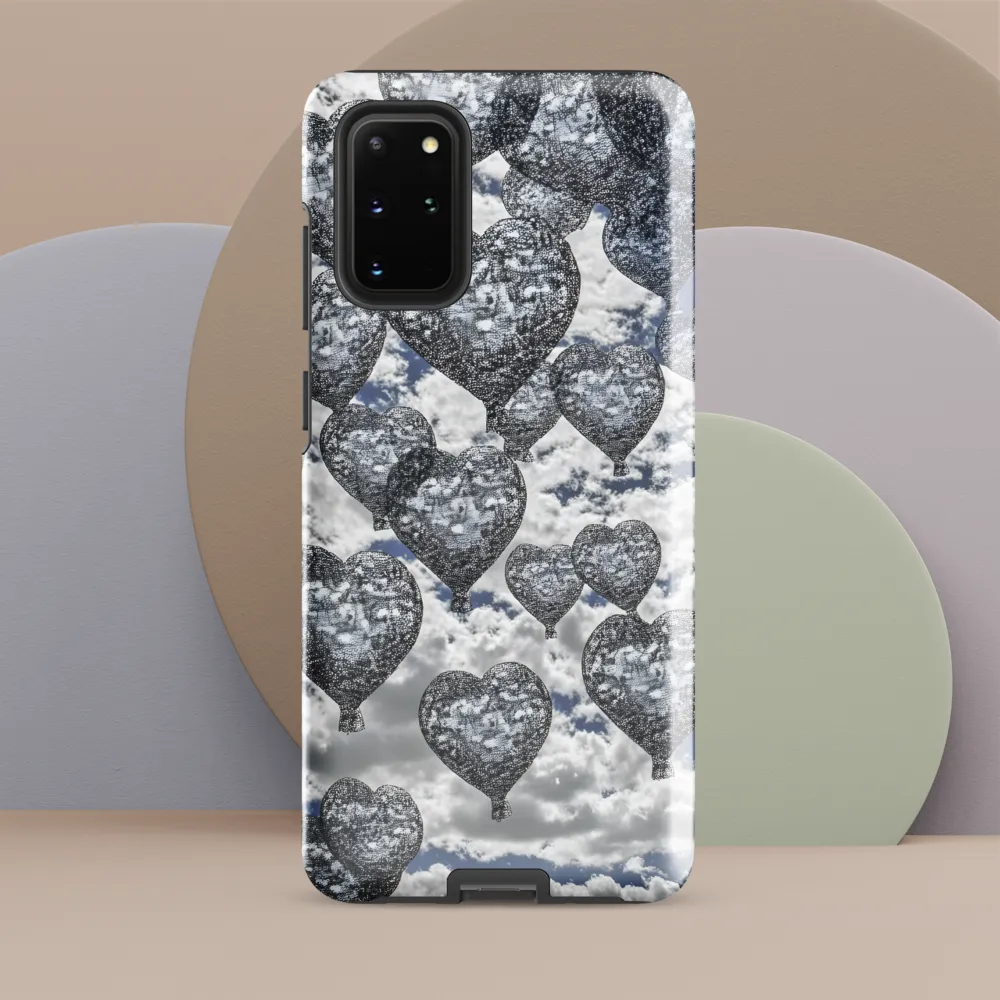 Stippled Hearts Over Cloudscape