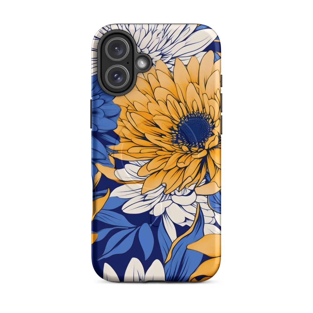 Floral Harmony in Blue and Yellow