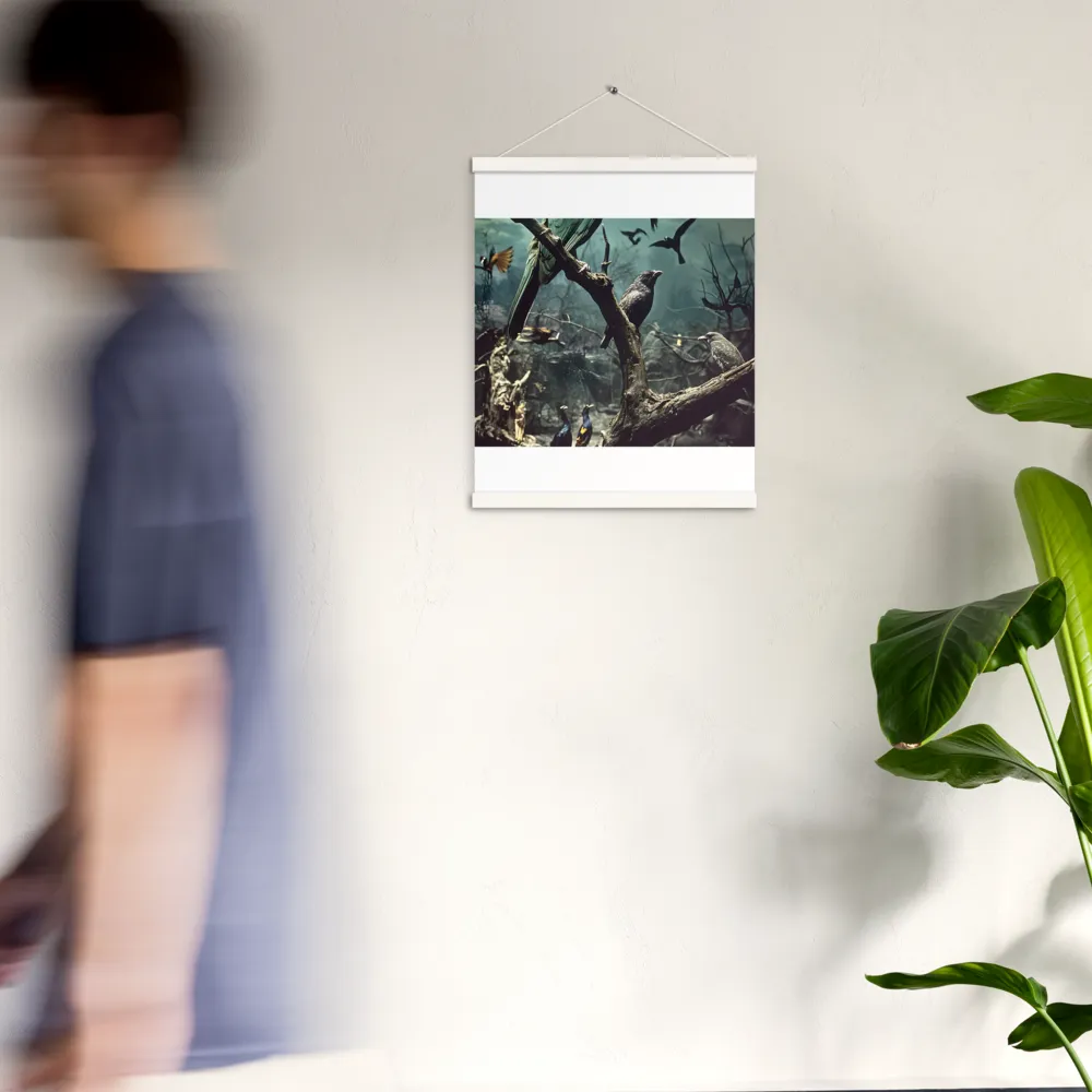 Whispers of the Avian Realm | Poster With White Wood Hanger | 16″×20″