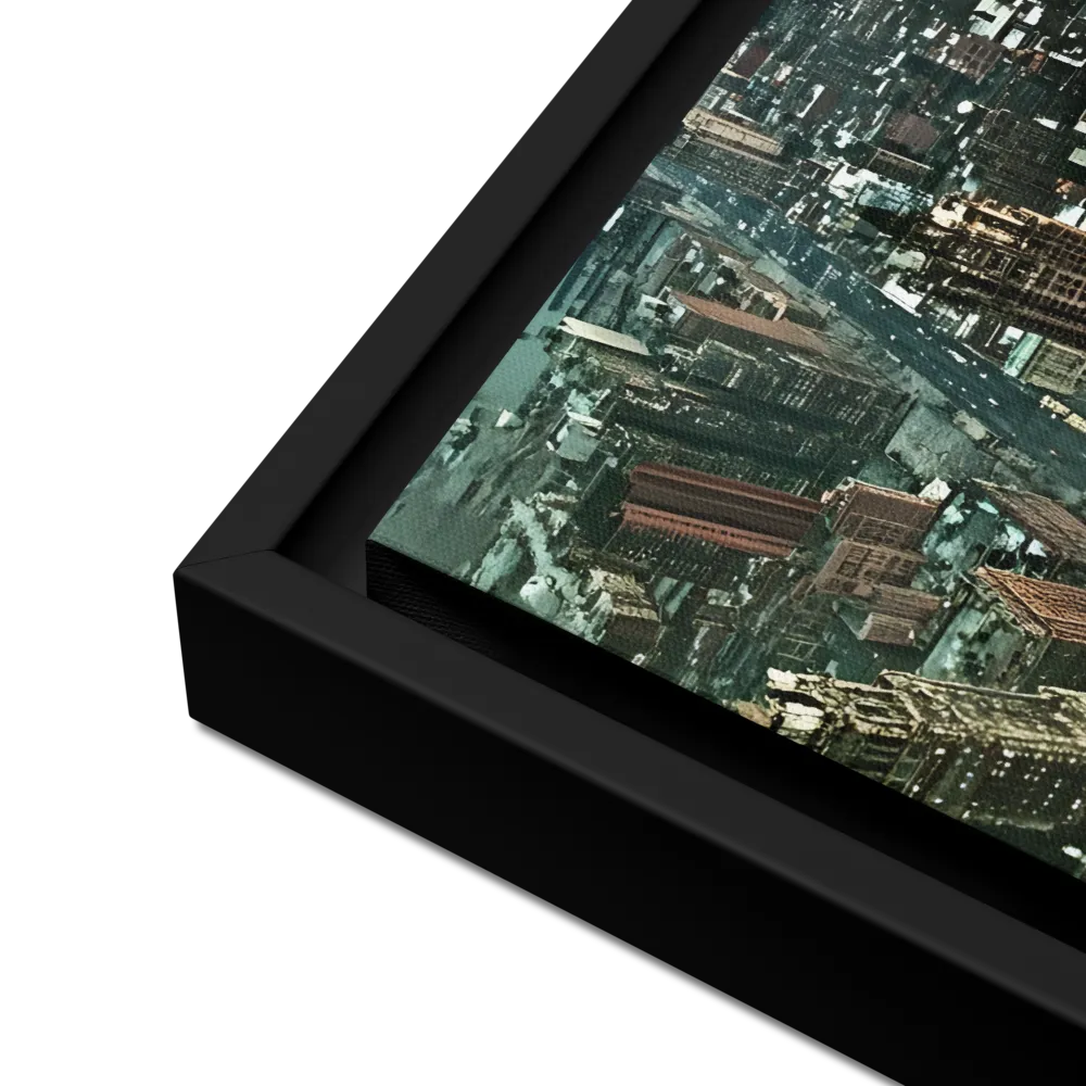 Aerial Symphony of Urban Life | Canvas with Black Frame | 12″×16″