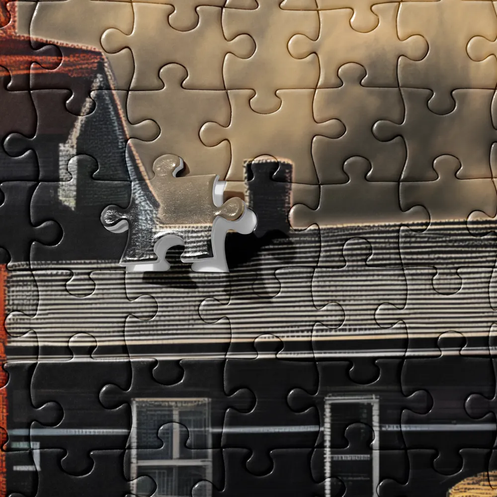 Silent Stroll: A Moment in Red | Jigsaw Puzzle | 252 pieces