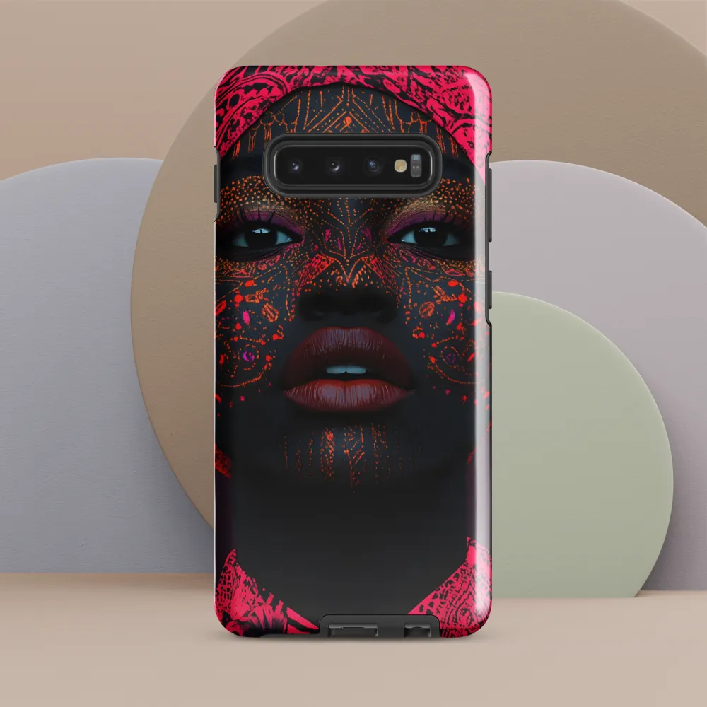 Neon Adornments: A Portrait of Cultural Expression | Phone Case |  S10 Plus | Tough Case | Glossy