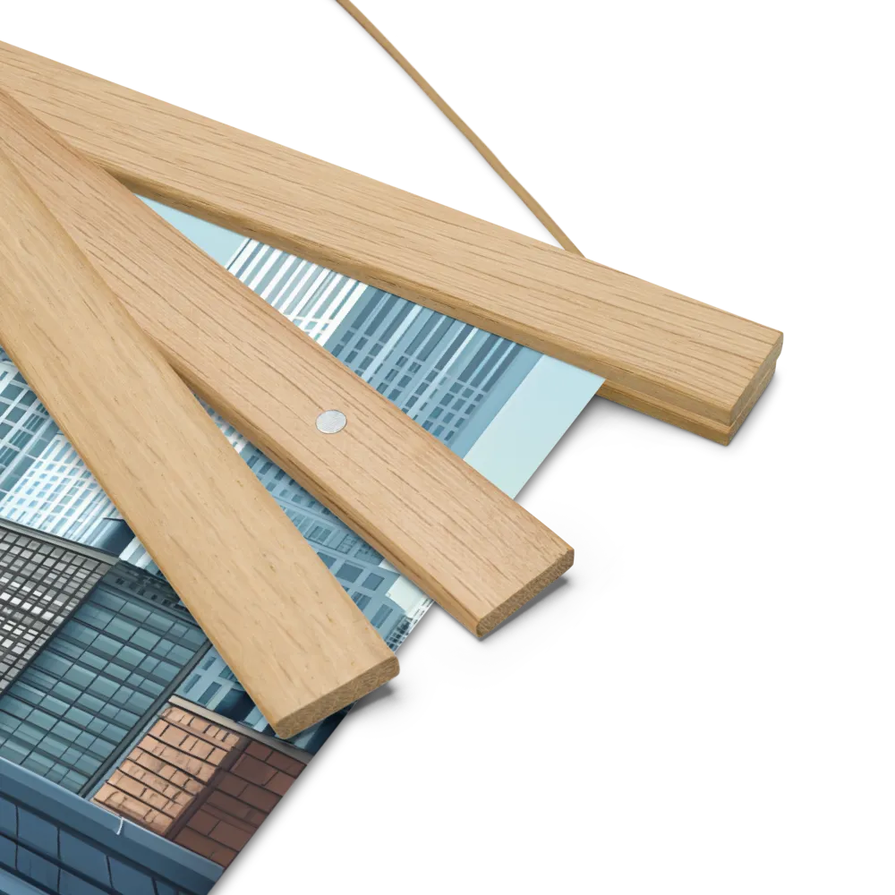 Urban Symphony | Poster With Oak Wood Hanger | 14″×14″