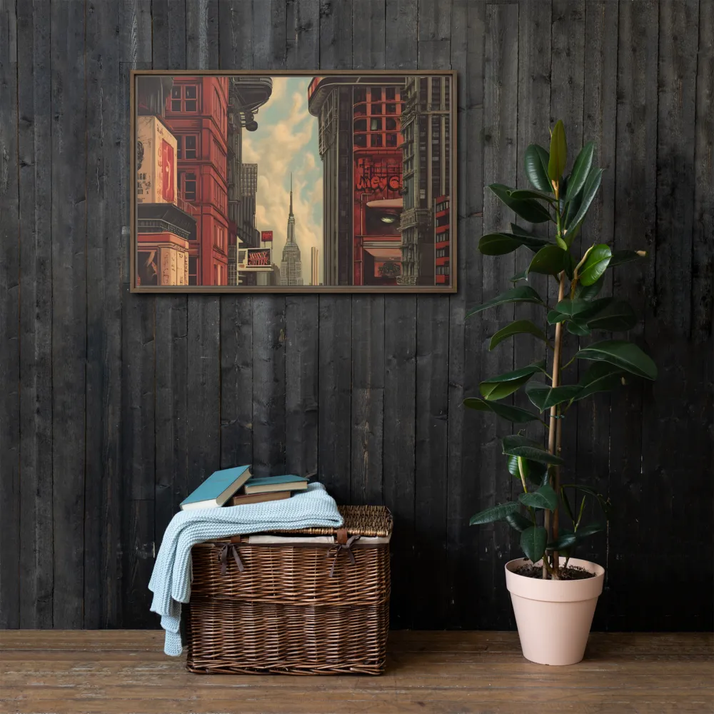 A Glimpse of Tomorrow: Urban Ambition | Canvas with Brown Frame | 24″×36″
