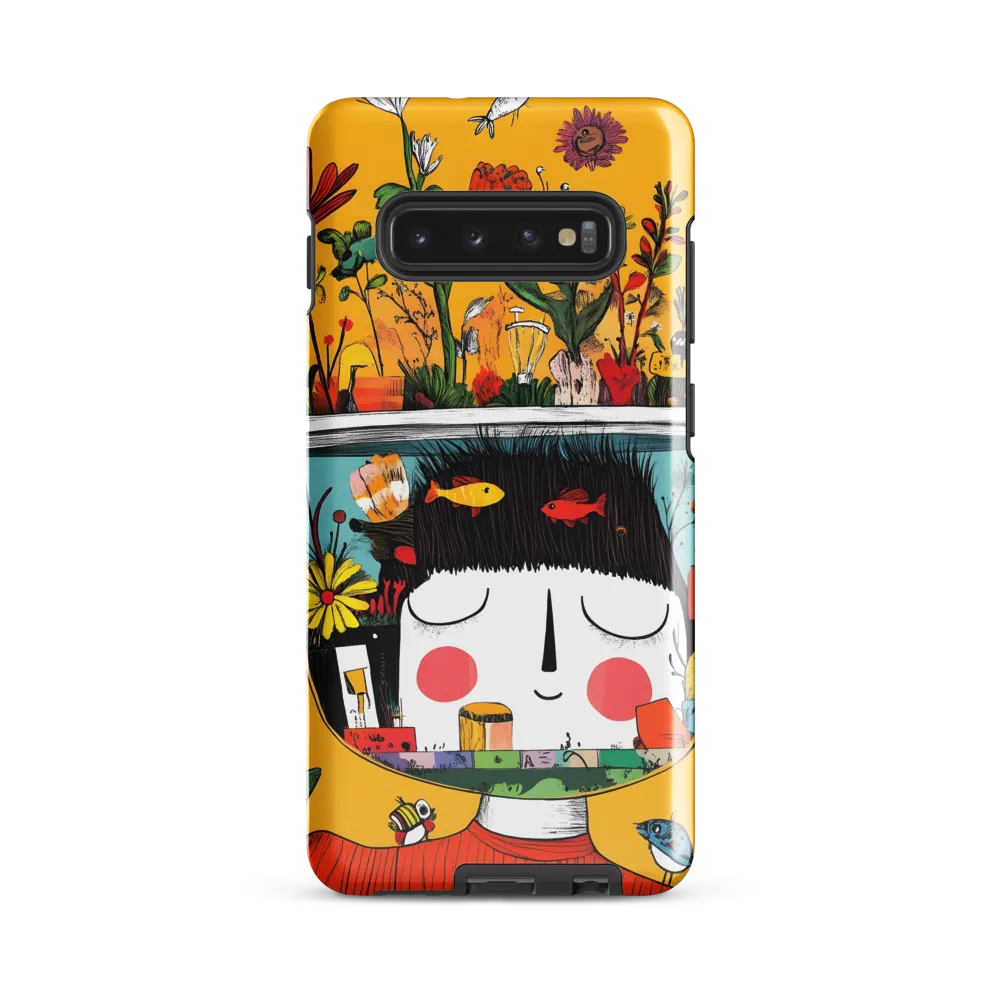 Whimsical Garden Head | Phone Case |  S10 Plus | Tough Case | Glossy