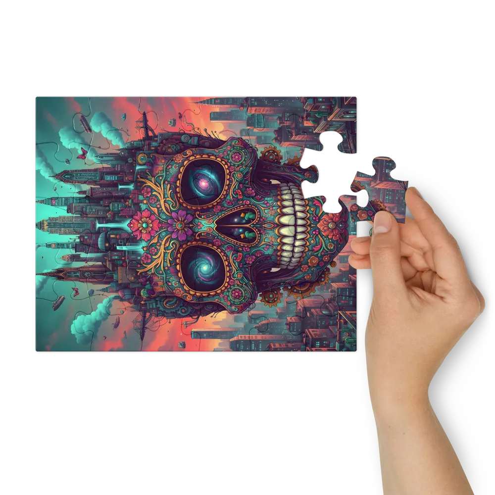Metropolitan Sugar Skull 
 Jigsaw Puzzle in Tin Box