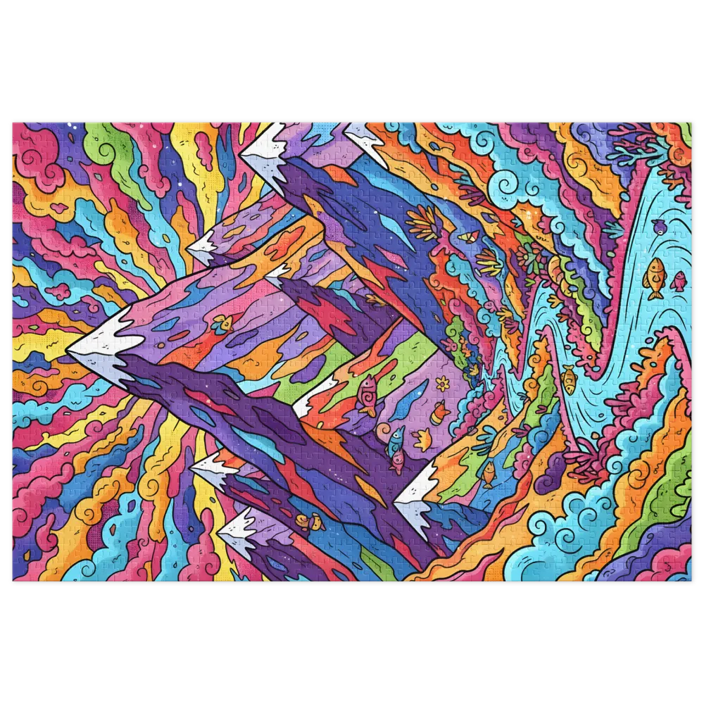 Rainbow Mountain Dream 
 Jigsaw Puzzle in Tin Box