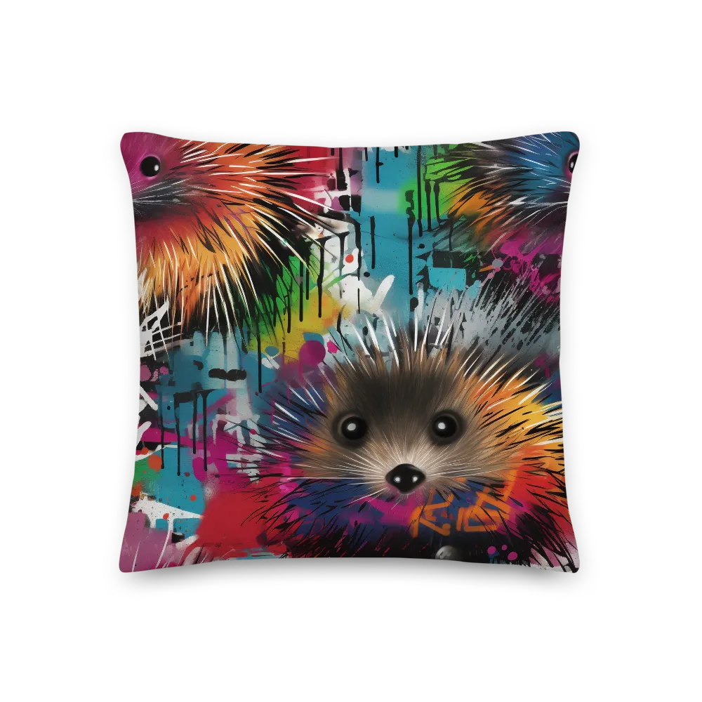 Whimsical Hedgehogs in a Kaleidoscopic Wonderland | Pillow | 18″×18″