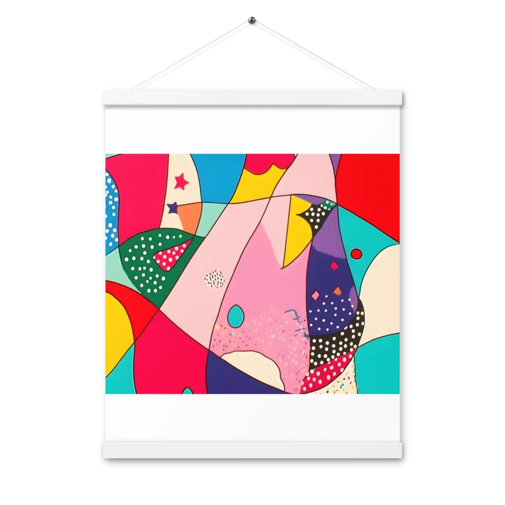 Playful Geometry in Color | Poster With White Wood Hanger | 16″×20″