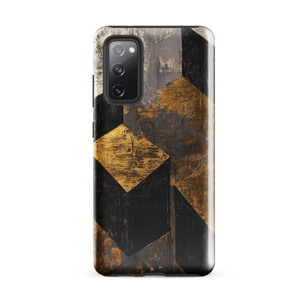 Geometric Harmony in Gold and Black | Phone Case |  S20 FE | Tough Case | Glossy