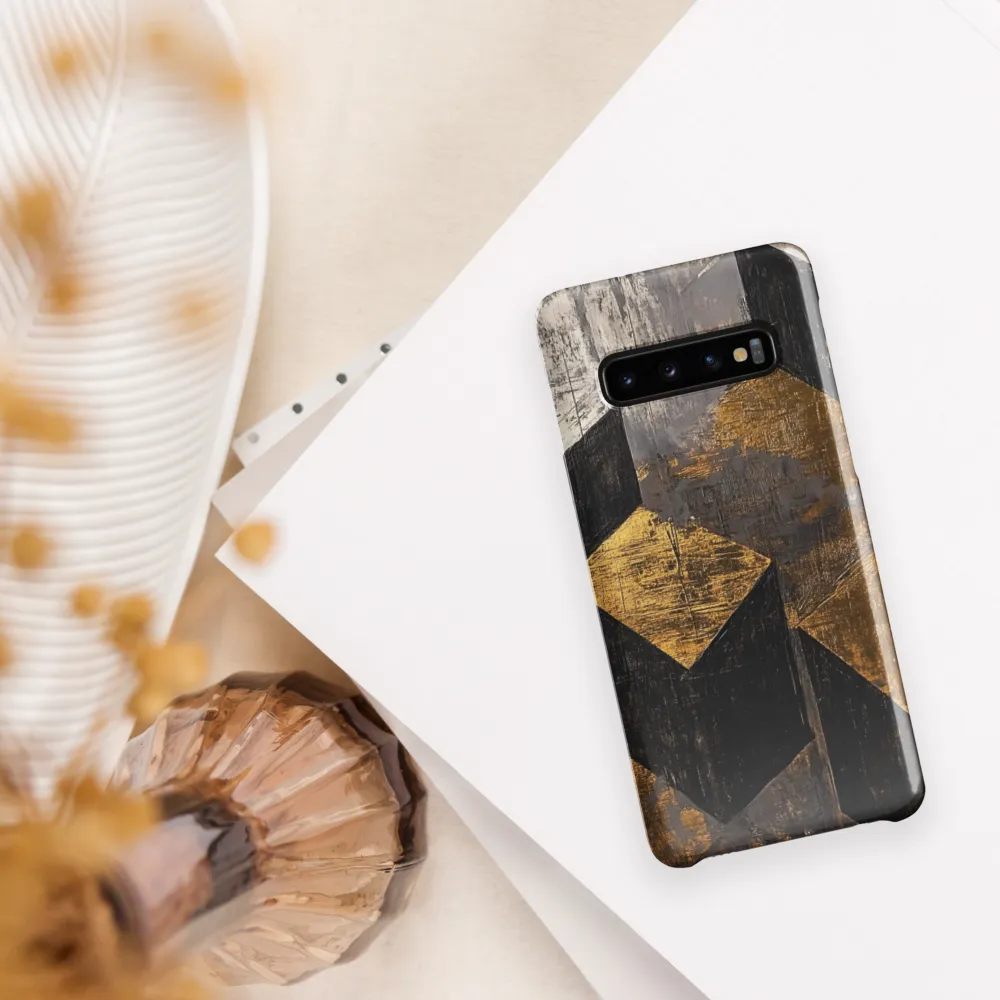 Geometric Harmony in Gold and Black | Phone Case |  S10 | Snap Case | Glossy