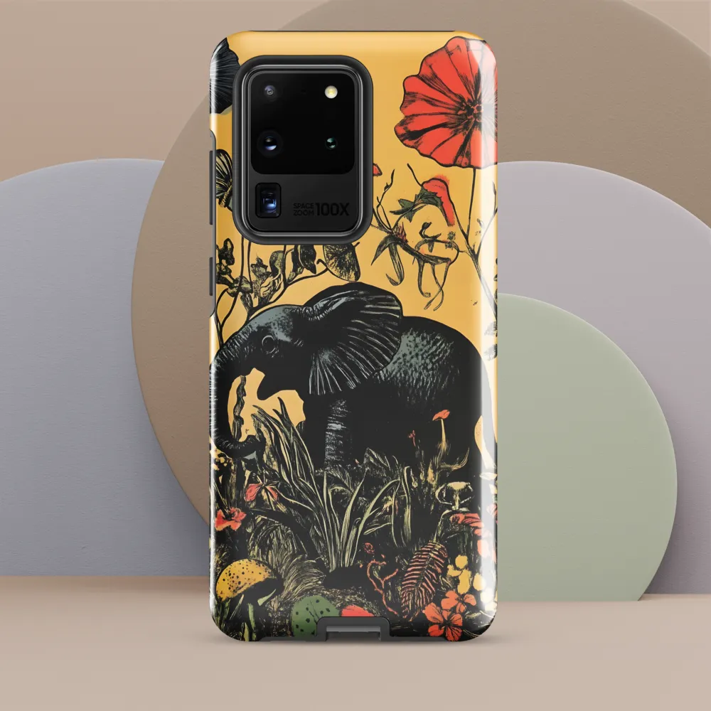 Floral Majesty: The Elephant's Sanctuary | Phone Case |  S20 Ultra | Tough Case | Glossy