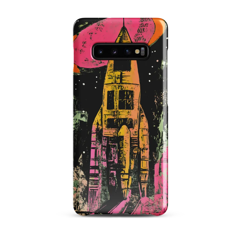 Cosmic Voyage: A Surreal Rocket Adventure | Phone Case |  S10 Plus | Snap Case | Glossy