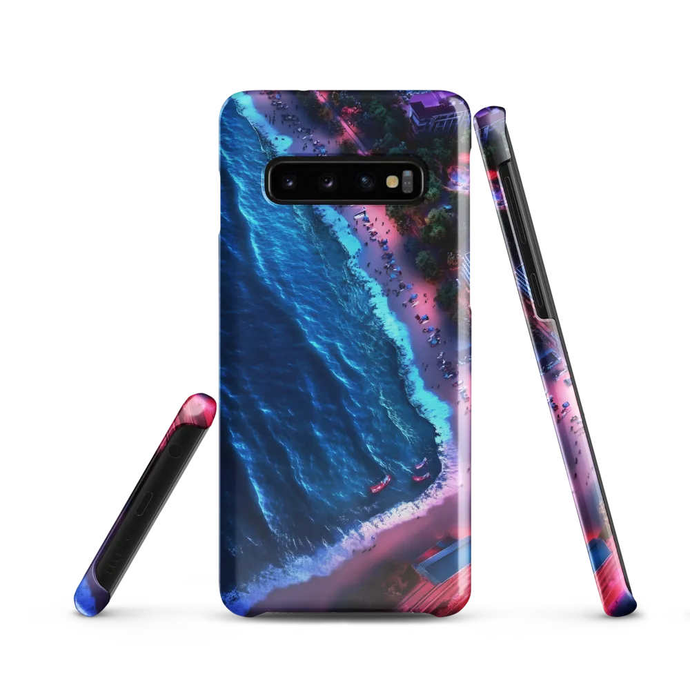 Twilight Reflections: A Serene Beach Aerial | Phone Case |  S10 | Snap Case | Glossy