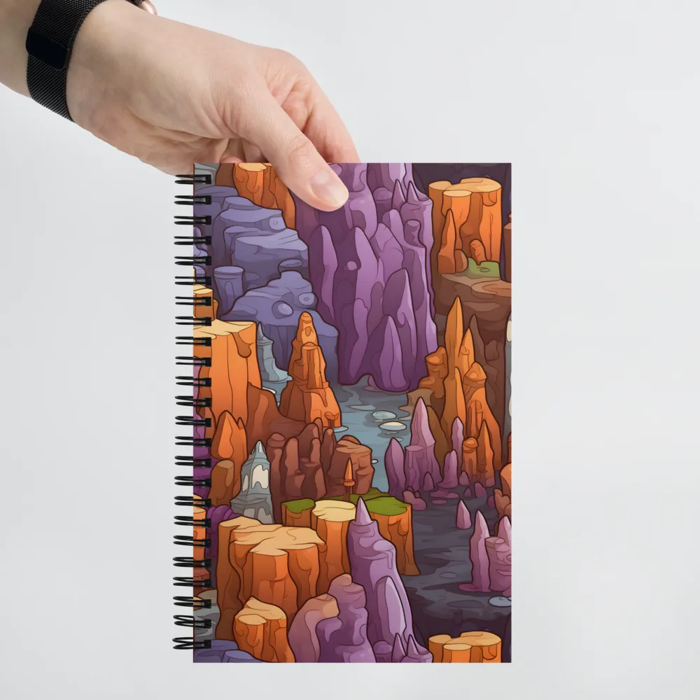 Vibrant Rockscape: A Digital Odyssey | Spiral Notebook