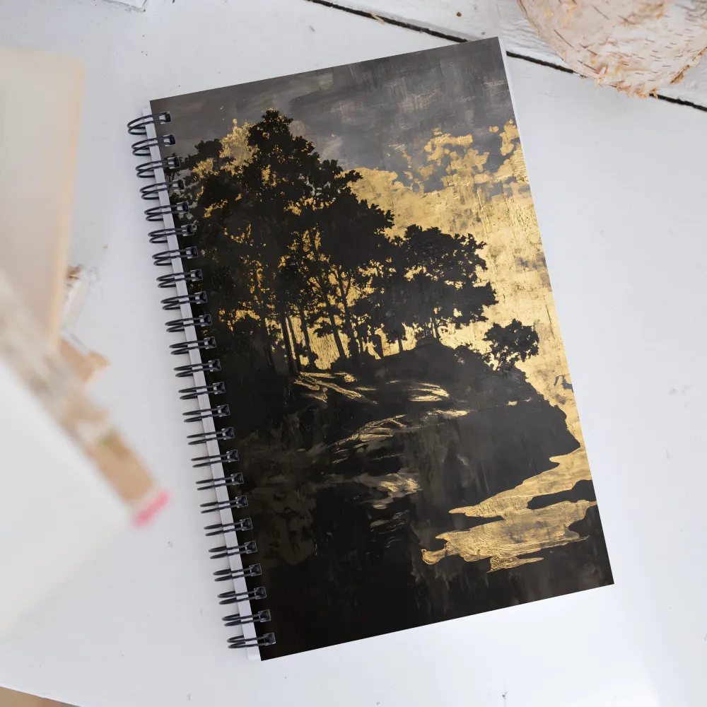 Golden Silhouettes | Spiral Notebook