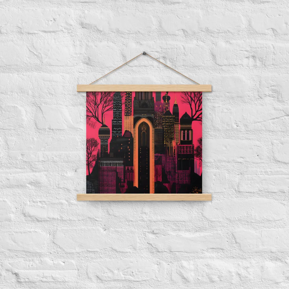 Urban Reverie | Poster With Oak Wood Hanger | 14″×14″