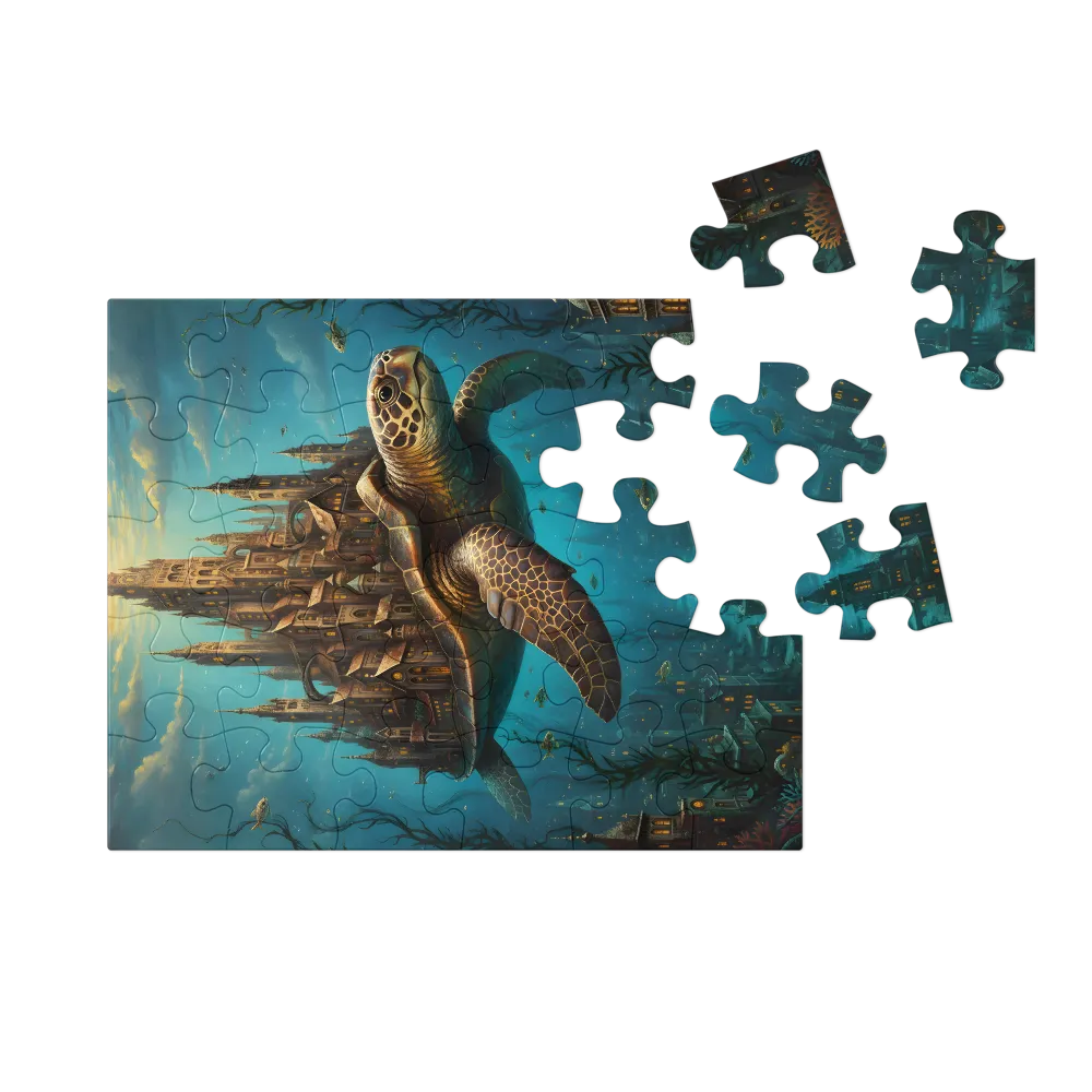 City Upon a Turtle 
 Jigsaw Puzzle in Tin Box