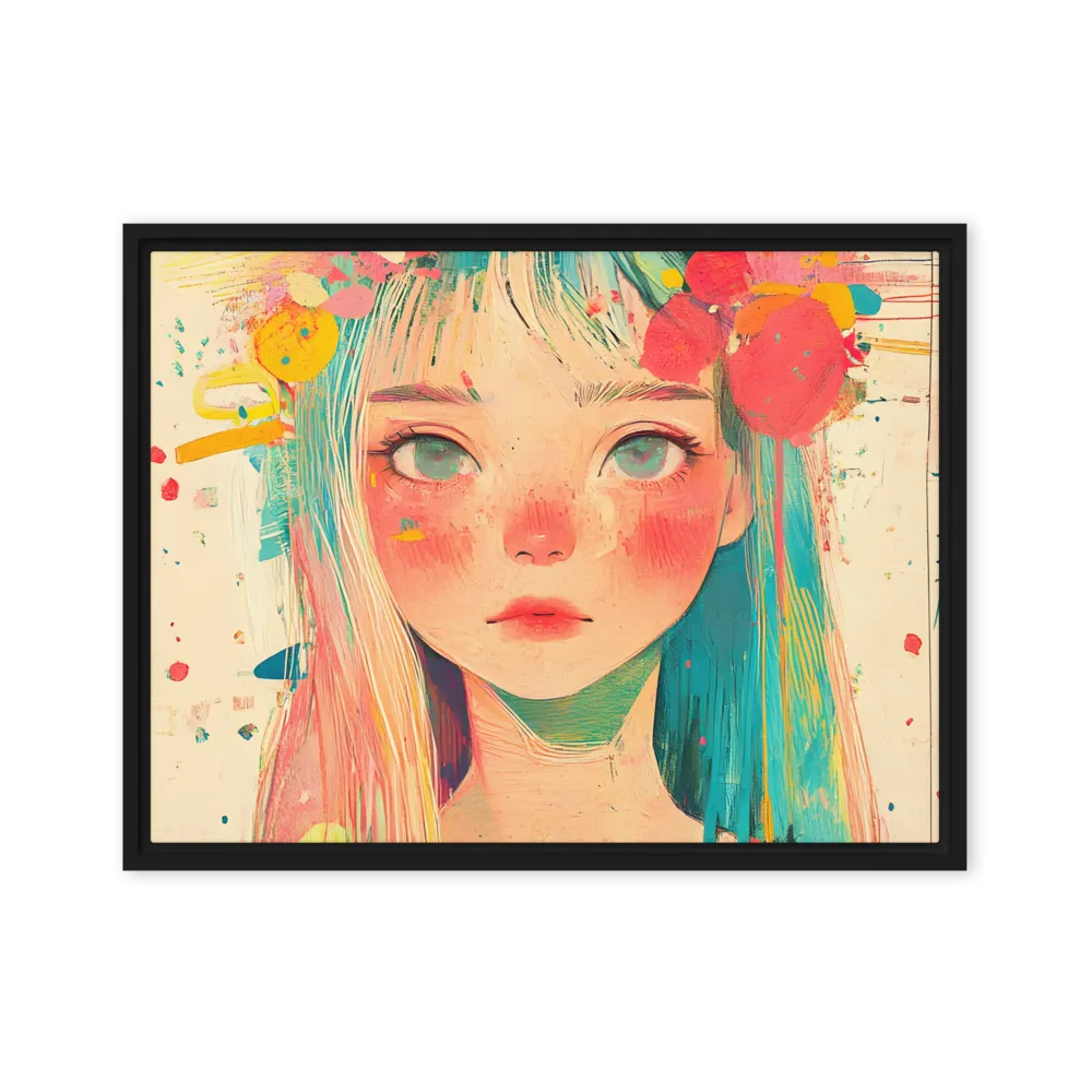 Whimsical Blossom | Canvas with Black Frame | 18″×24″