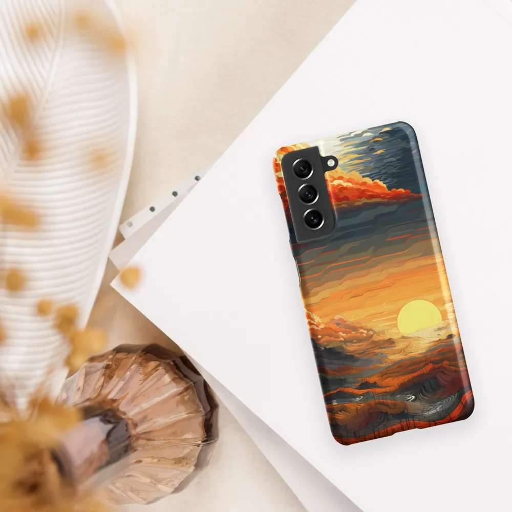 Ethereal Sunset: A Serene Landscape in Flowing Forms | Phone Case |  S21 | Snap Case | Matte