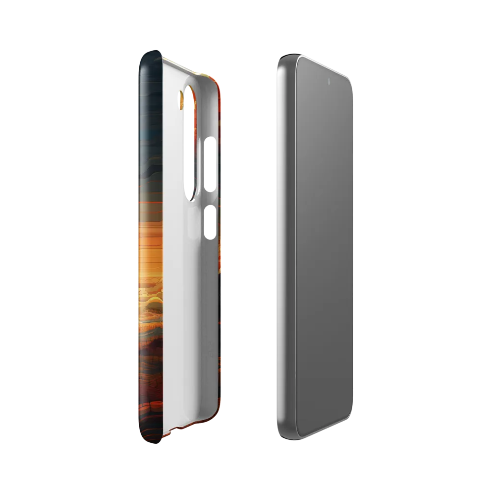 Ethereal Sunset: A Serene Landscape in Flowing Forms