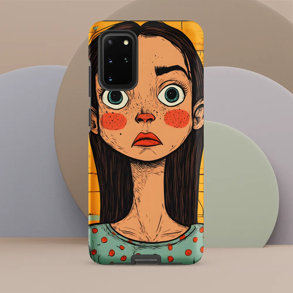 Wide-Eyed Portrait on Distressed Yellow Planks