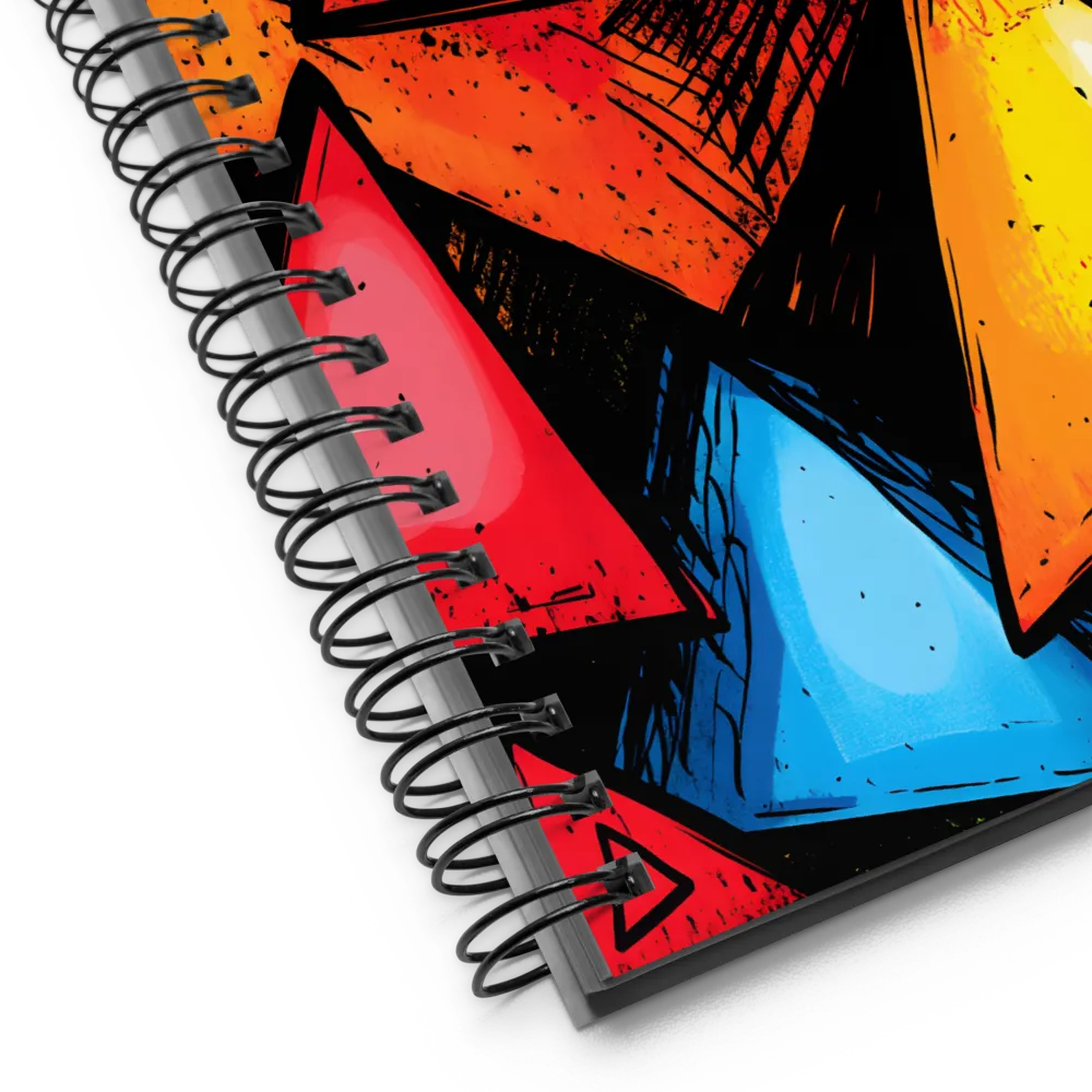 Vibrant Triangles in Abstract Harmony | Spiral Notebook