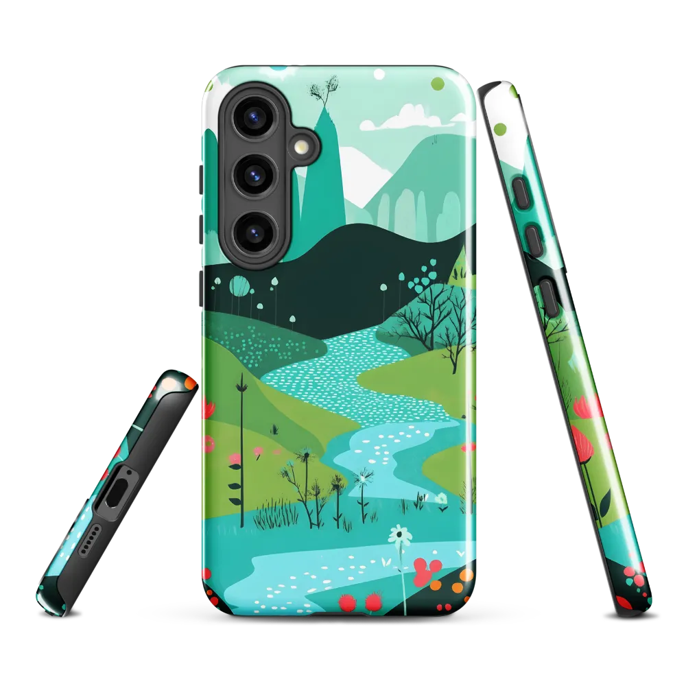 Whimsical River in a Lush Landscape