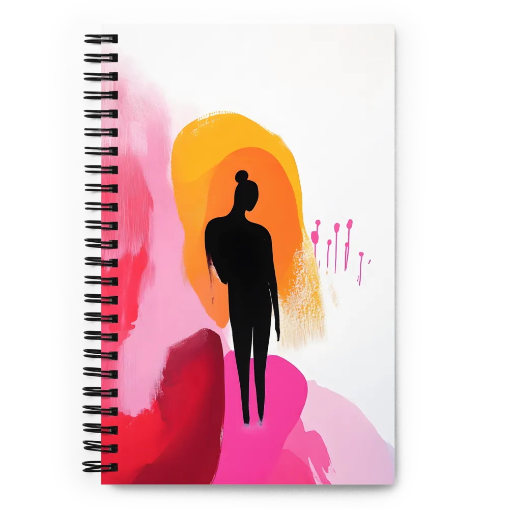 Silhouette in Colorful Abstraction | Spiral Notebook