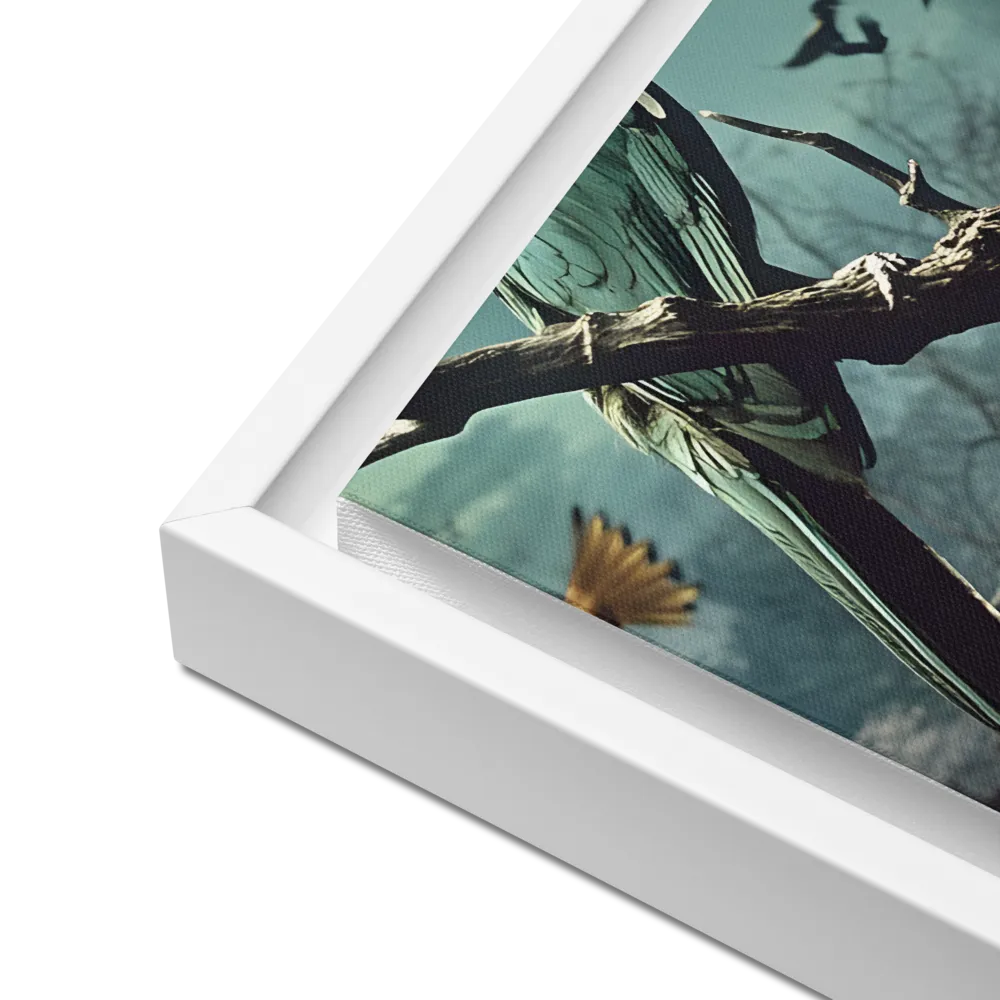 Whispers of the Avian Realm | Canvas with White Frame | 16″×16″