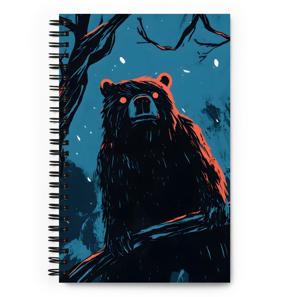 Eerie Majesty: A Bear in the Night | Spiral Notebook