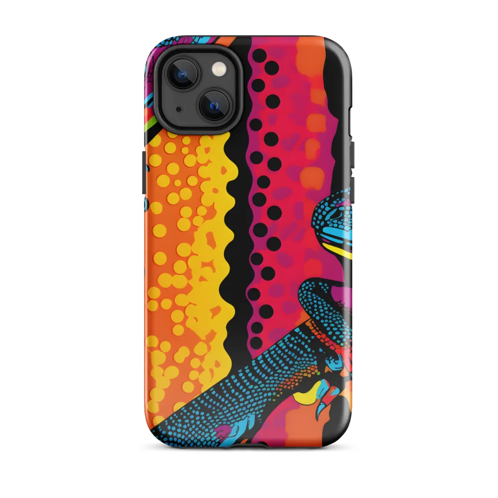 Colorful Encounters: The Playful Geckos | Phone Case |  14 Plus | Tough Case | Glossy
