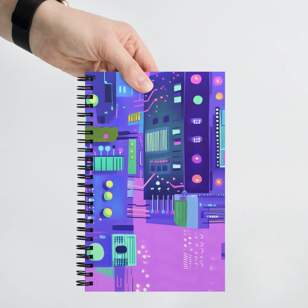 Futuristic Cityscape: A Digital Dream | Spiral Notebook