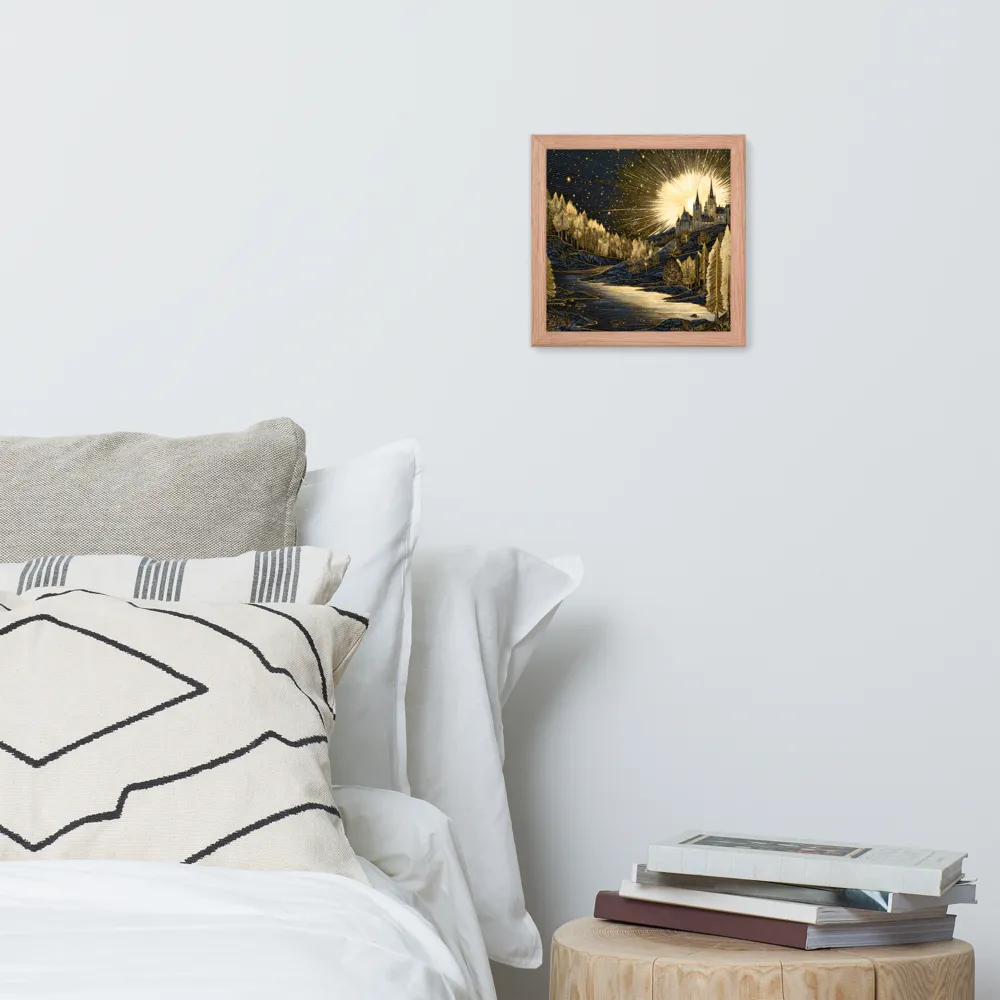 Gilded Castle at Dawn 
 Poster with Red oak Frame | 10″x 10″