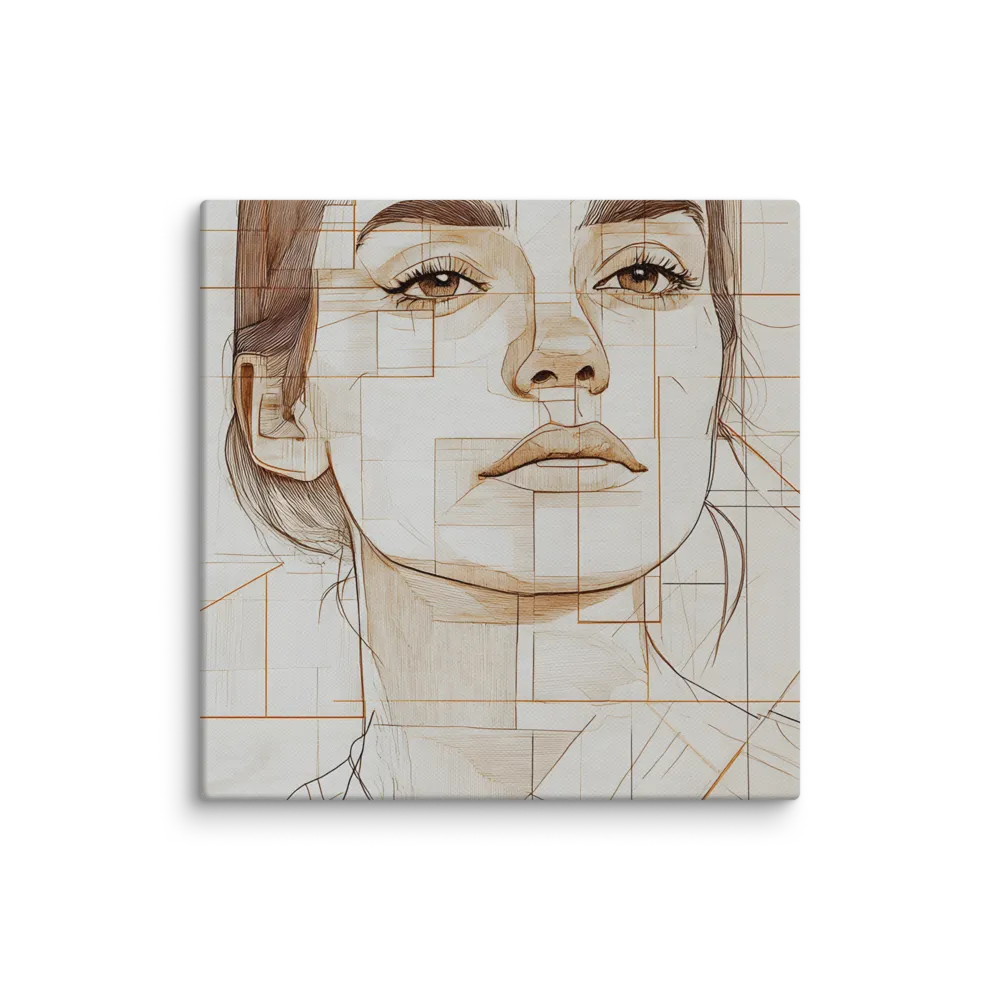 Geometric Serenity: A Minimalist Portrait | Canvas | 10″×10″