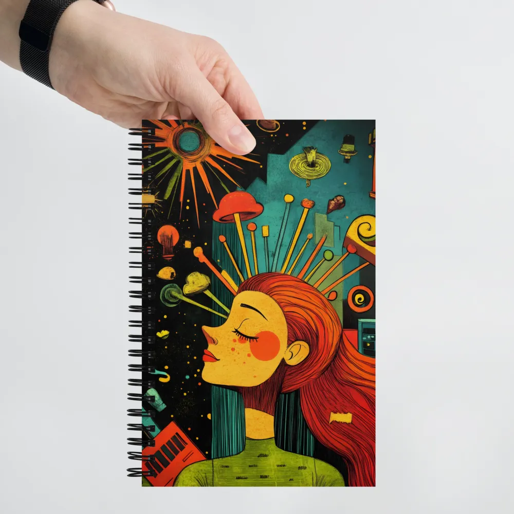 Cosmic Dreams: A Surreal Reflection | Spiral Notebook