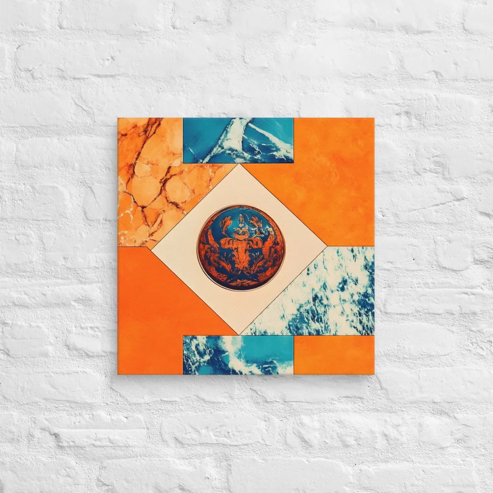 Harmonious Encounters: Abstract Geometry | Canvas | 18″×18″
